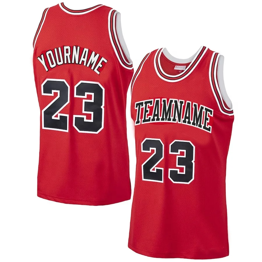 Mitchell  throwback   retro  97 98 Chicago  jersey  Bull  red  embroidery customize  Michael  Jord  jersey an men jersey