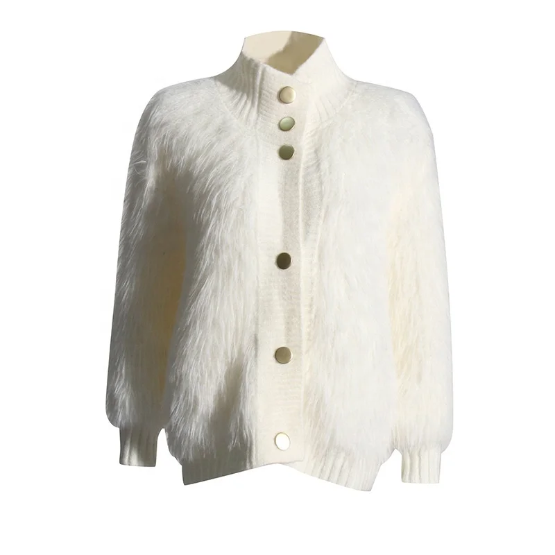 PS122 Women Clothing Knitted Solid Color Sweater  Spring New Style Half Turtleneck Mink Fur Ladies Sweaters