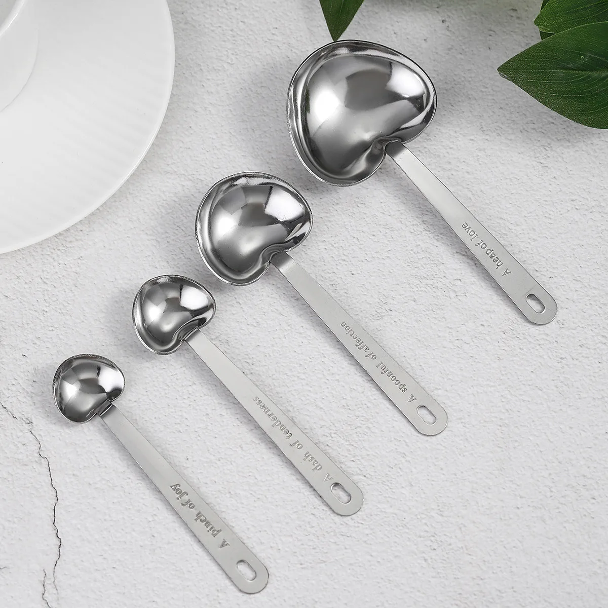 Low MOQ 9Pcs Stainless Steel Measuring Spoon Tools Kitchen Seasoning Spoons Bulk Measuring Scoop