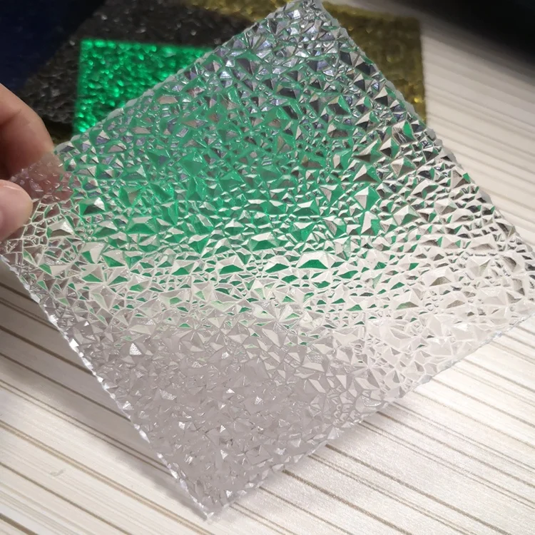 Заводская цена, Ультрафиолетовый Прозрачный Алмазный небольшой тисненый декоративный поликарбонатный лист, оптовая продажа