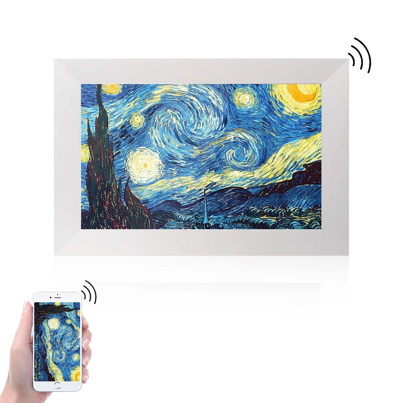  Сетевая цифровая фоторамка 10 1 дюйма wifi Android MP4 видео