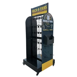 Custom Free Standing Wire Display Rack Metal Rotating Floor Hanging Display Stands With Hook