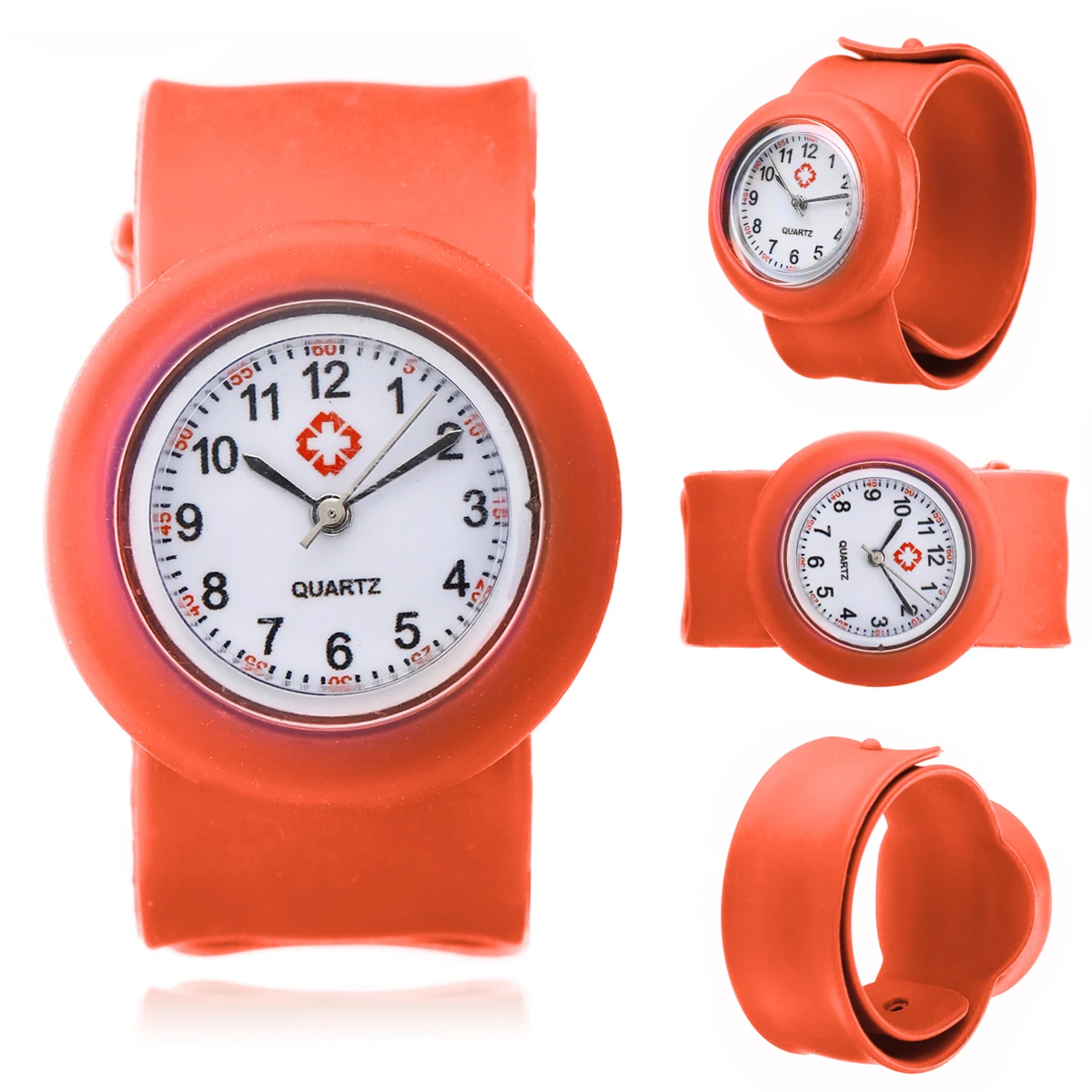 Nurse Silicon Slap Watch Hot Sale Band Quartz Kids Multi Color Snap On Wrist Watch Quartz Wrist Watches For Girl Boy