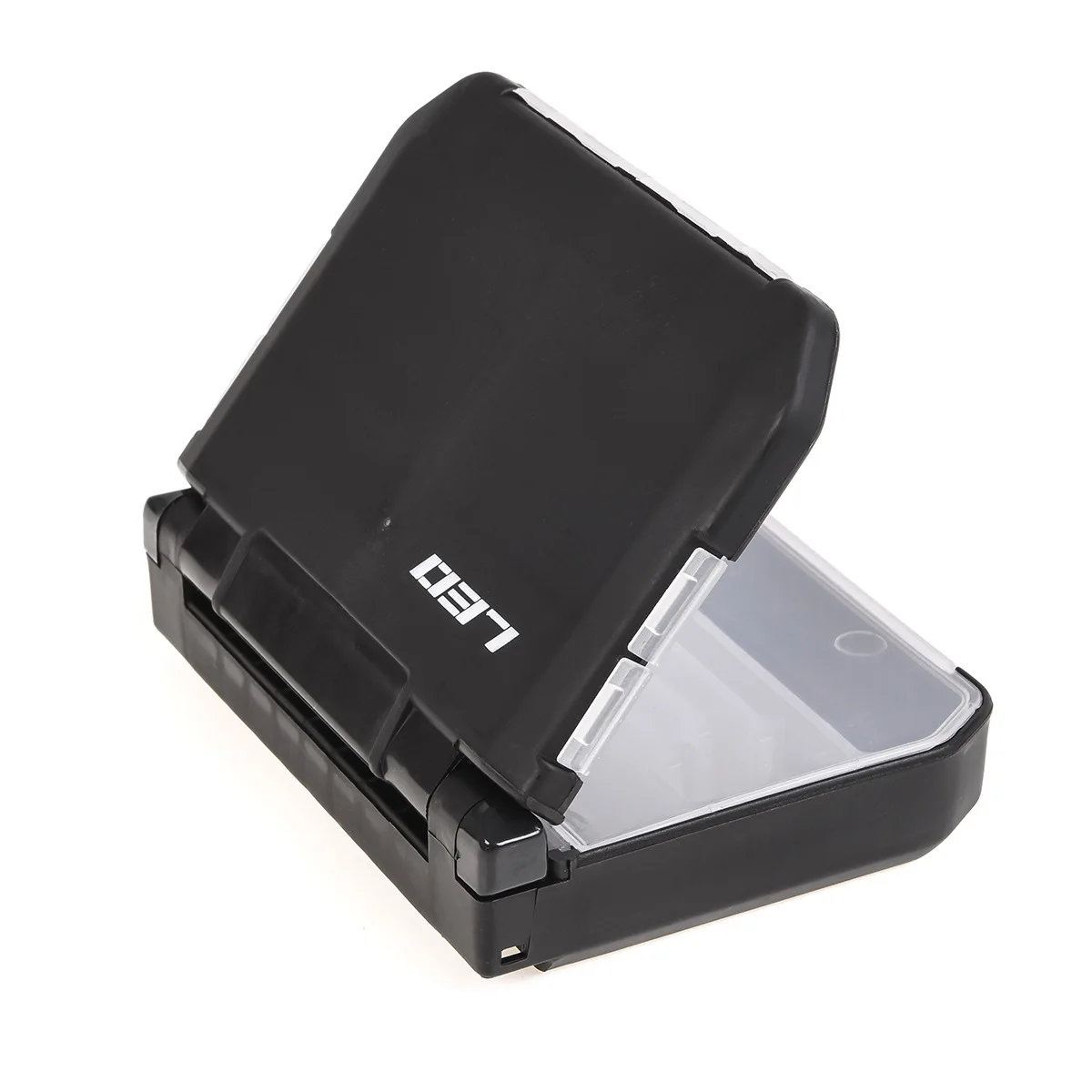 NEWMAJOR Plastic Black Fishing Tackle Box Fishing Accessories Box Waterproof Fishing Accessories Box Case