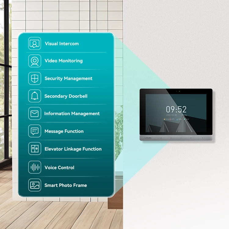 LEELEN SIP wired 2MP lens video intercom system hotel building visual intercom face recognition password door bell for home
