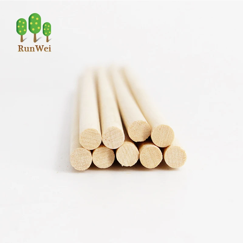 Food Grade Birch Wood Round Stick Cotton Candy Natural