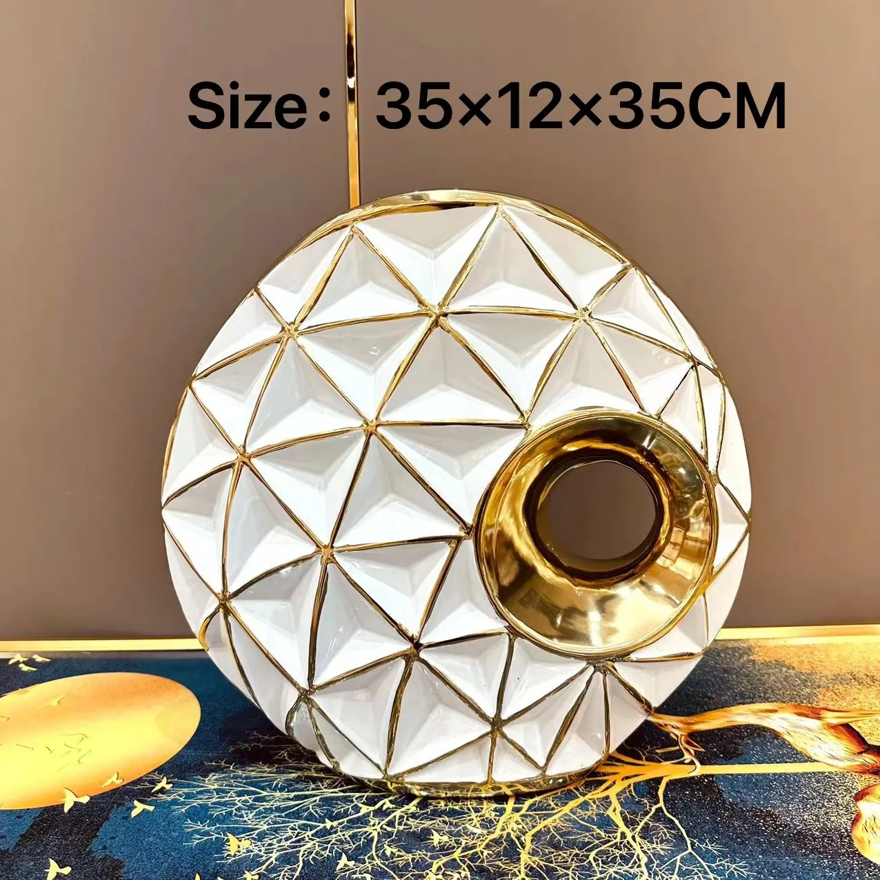 High End Hotel Lobby Flower Vase Home Decor Luxurious Modern Design Golden Luxury Vases For Home Decor