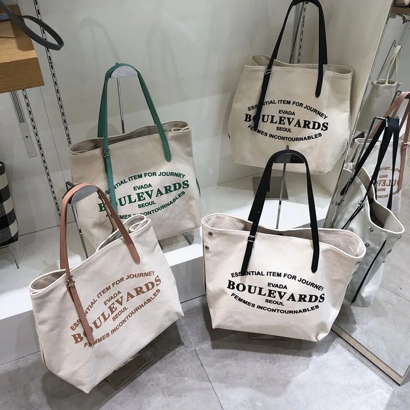 Designer Luxury Gentle Woman Vintage Bag Canvas Tote Handbags For Women