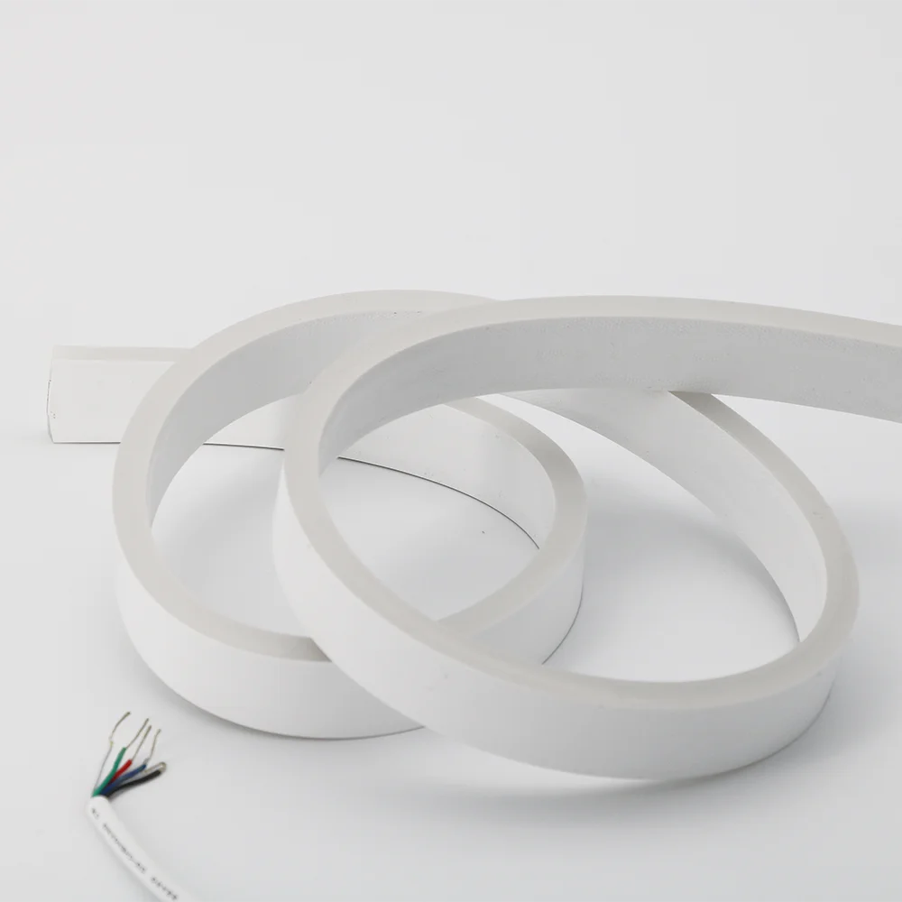 Dual Side Emitting 12v 24v IP65 2835 5050 RGB Custom Car Pool Decoration Flexible Pure Silicone 1cm cut 10mm Neon Strip LED