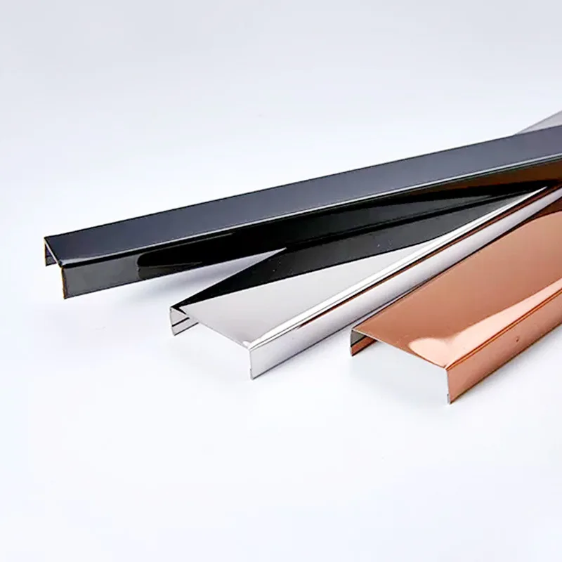 Stainless Steel Skirting Corner Profile Wall Tile Trim U Shape Stainless Steel Wall Tile Decorative Trim
