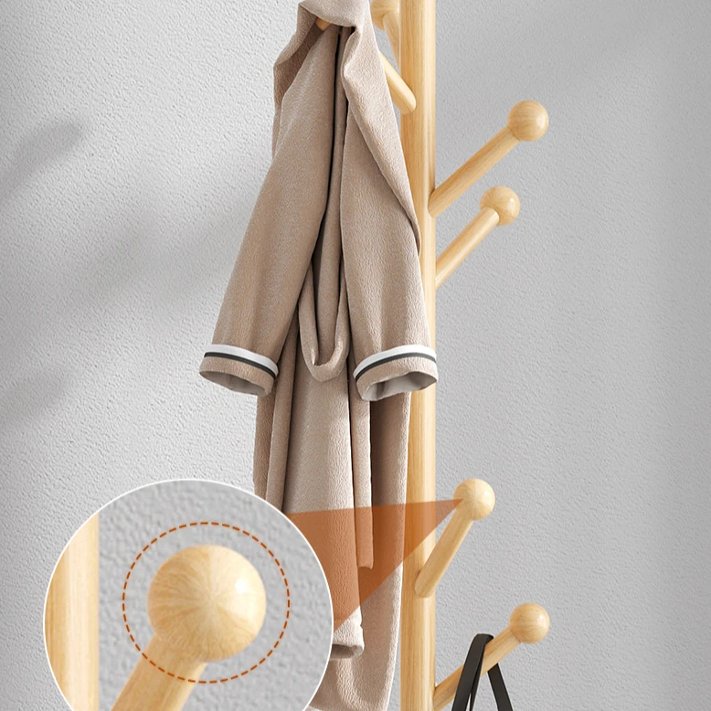 Top Quality Free Standing Solid Wood Coat Rack Furniture Modern Wooden Tree Shape Hanger