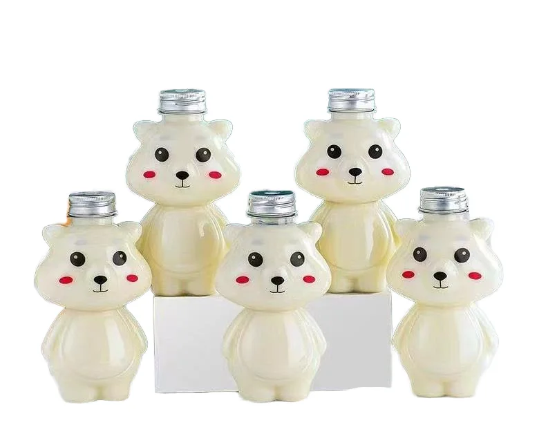Transparent PET Plastic Empty Jars Disposable Beverage Bottle with Screw Cap for Juice Milk Tea Red Tea Food & Drink