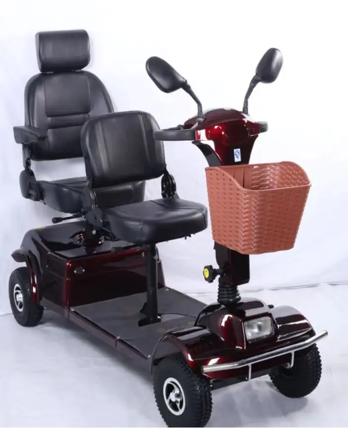 New design cheap double seats big power four wheels mobility scooter with double shock absorber can go 20KM for elderlys