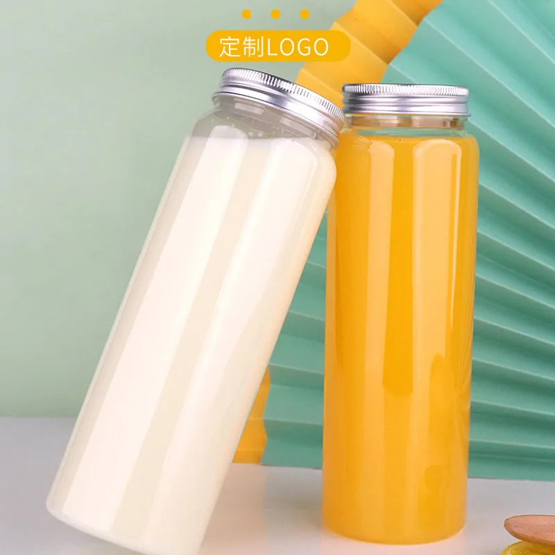 Manufacturer wholesale plastic bottle  500ml milk tea bottle with lid disposable juice bottle dried fruit food storage tank