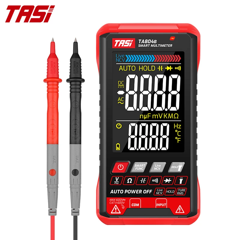  TASI TA804B 5999 Counts Multimeters Digital Color LCD Screen Smart
