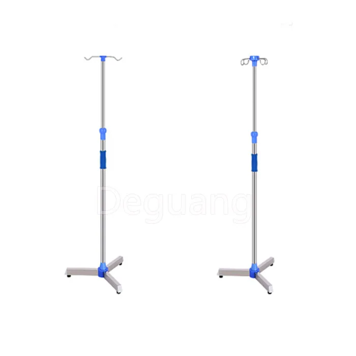 High Quality Stainless Steel Hospital Medical Infusion IV Pole Drip Stand ABS Removable Floor Infusion Support