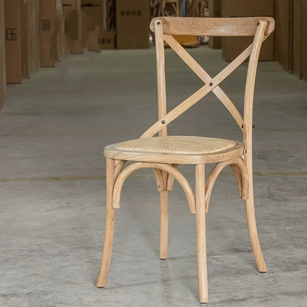 Commercial Outdoor Furniture Wood Cross Back Dining Restaurant Wooden Hotel Stacking Wedding Banquet Chair