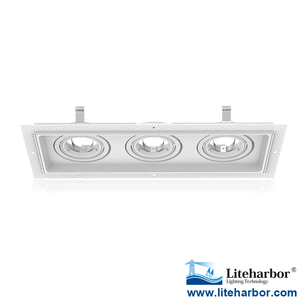 LED Grille Lamp Factory Directly 3-Lamp GU10 Blub New Construction Multiple Recessed Down Light