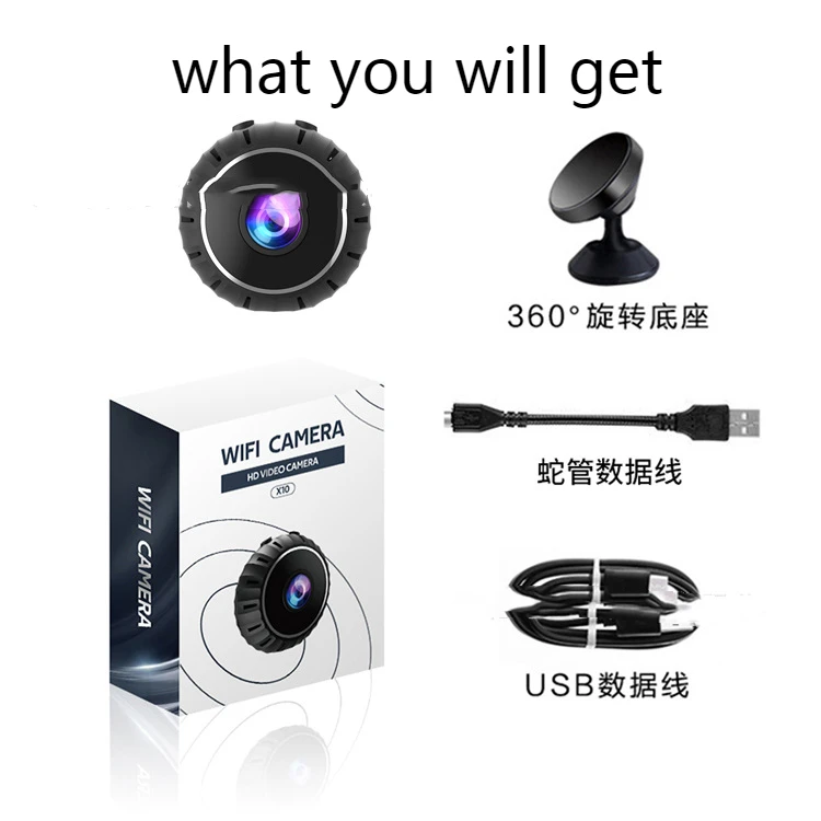 motion camera HD smart infrared night vision wifi mini camera safety monitor X10 security home