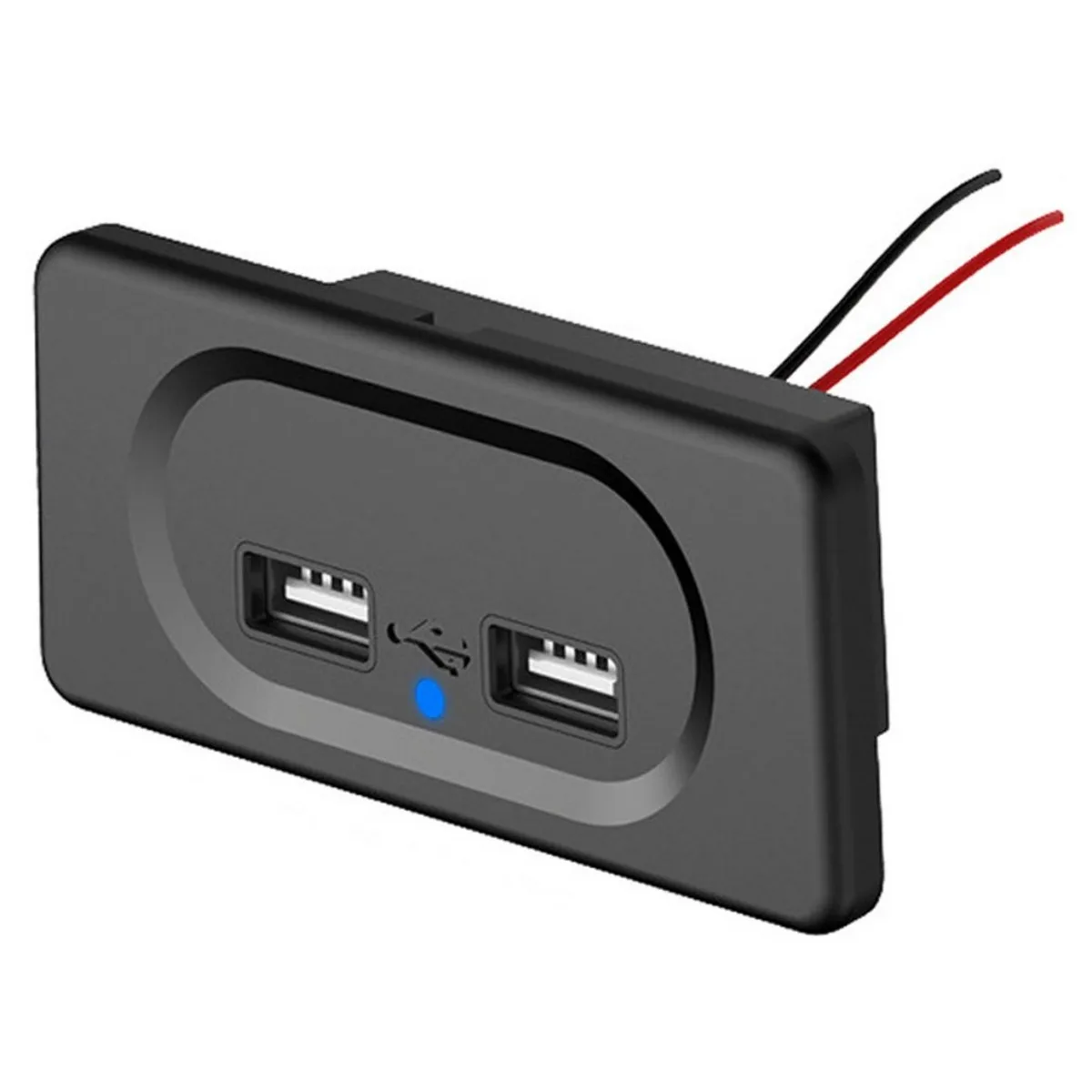 12-24V 3.1A Dual USB Charger Power Socket Adapter Charging Panel Mount for Motorbike Car Boat ATV UTV Camper Caravans