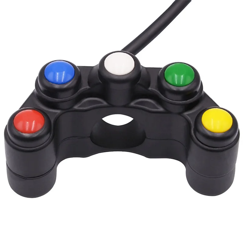 Headlight Horn Start With Self-Locking Reset Switch On Off Switch Waterproof For Motorcycle Turn Signal Universal Handle Switch