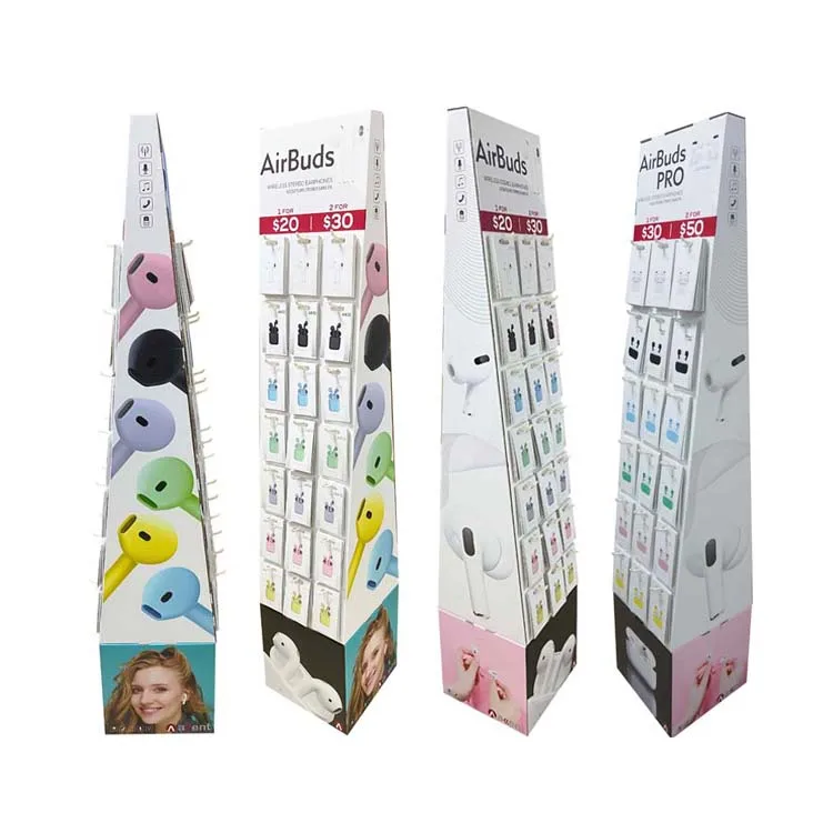 Аксессуары для сотового телефона наушники Самостоятельная всплывающая картонная витрина с крючками