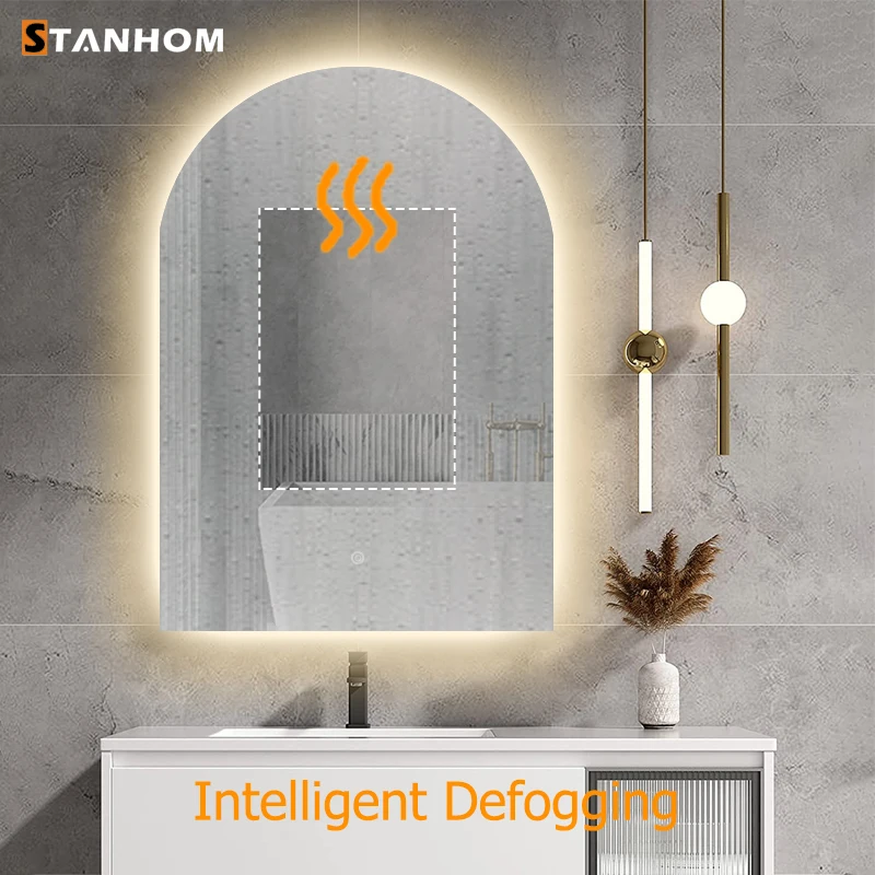 STANHOM Arched Automatic Defogger Vanity LED Backlit Bath Mirrors