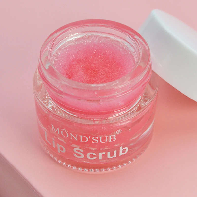 Custom Organic Fruit Cherry Vegan Exfoliating Pink Lip Scrub And Balm Set Moisturizing Lip Balm Mask Lip Care Kit