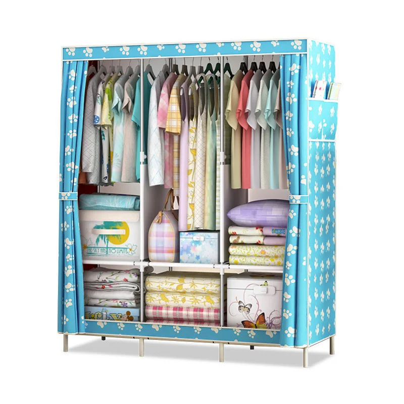 Non-woven fabric portable  Wardrobe Cheap folding Clothing closets Dustproof Bedroom Furniture Cabinet wholesale