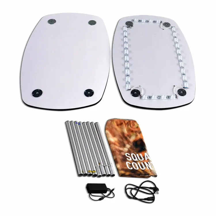 Aluminum portable Pop Up Counter, Promotion Counter Table Display Stand with Led Light