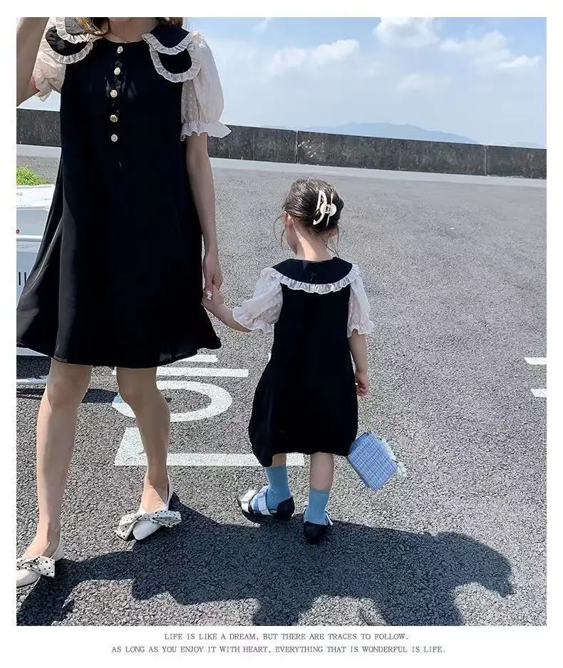 
Family Matching Outfits Autumn Summer Patchwork Floral Long Dress for Mommy and Me Clothes Mother and Daughter Clothes 