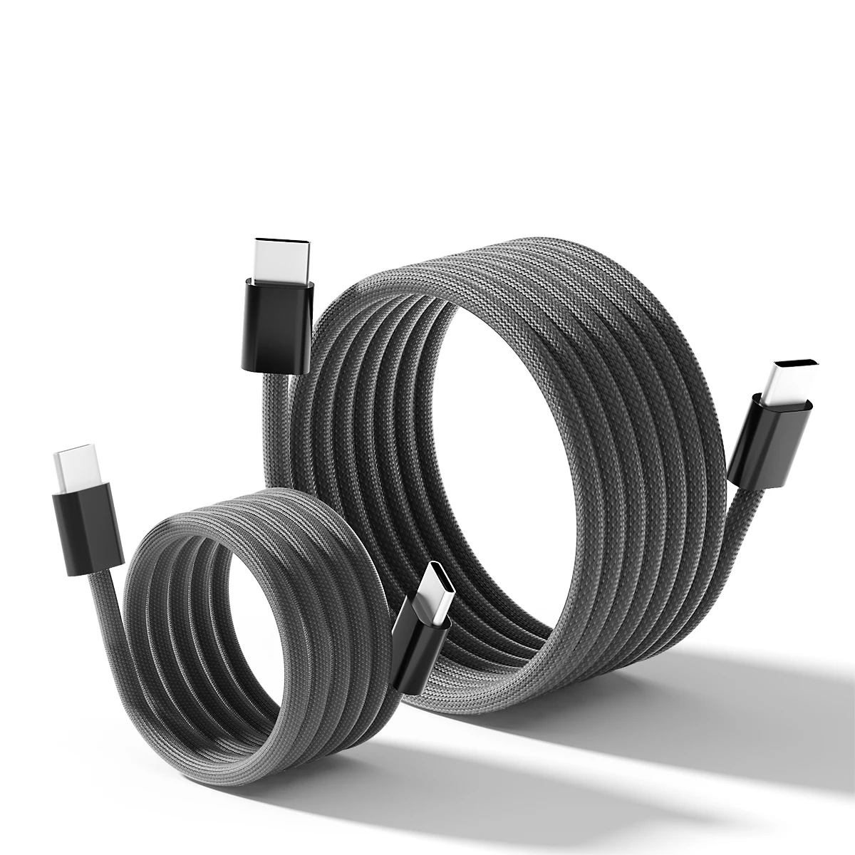 Custom Wholesale 60W Retractable Magnet Charger Cable Phone Date Usb Fast Charging Coiled Magnetic Type C To C Cable for Phone