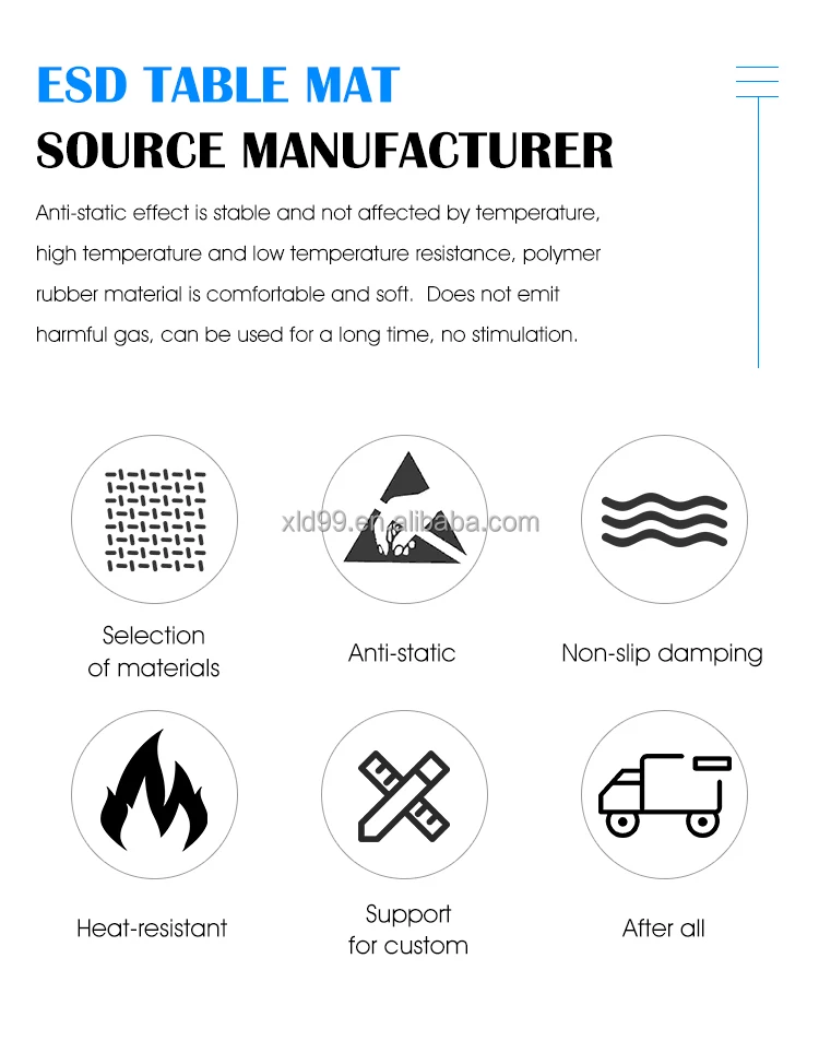 antistatic rubber anti-static grounding poimt floor green anti static table workbench esd-mat roll full antifatigue esd mat