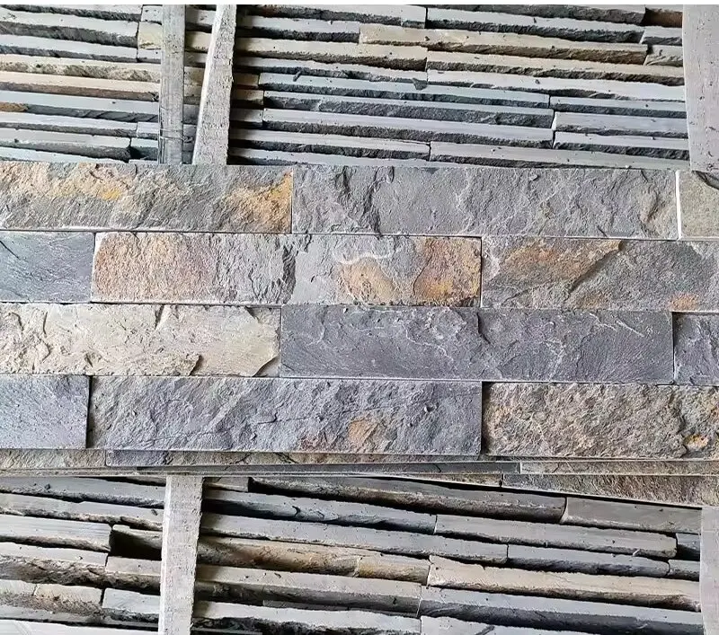 2024 Outdoor Decorative Wall Stone Natural Slate Culture for Fireplace and Exterior Rusty Black Panel Cladding
