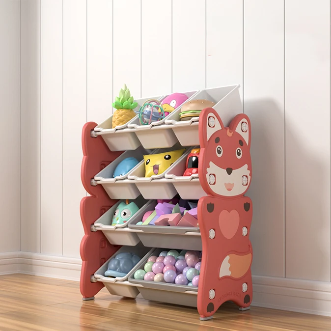 Multifunction baby indoor bookshelf plastic storage box bookcase kids furniture cartoon cabinet children toys storage book shelf
