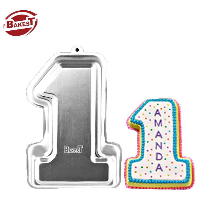 Bakest DIY Party Cake 3D Big Aluminum Number One baking Cake Mold