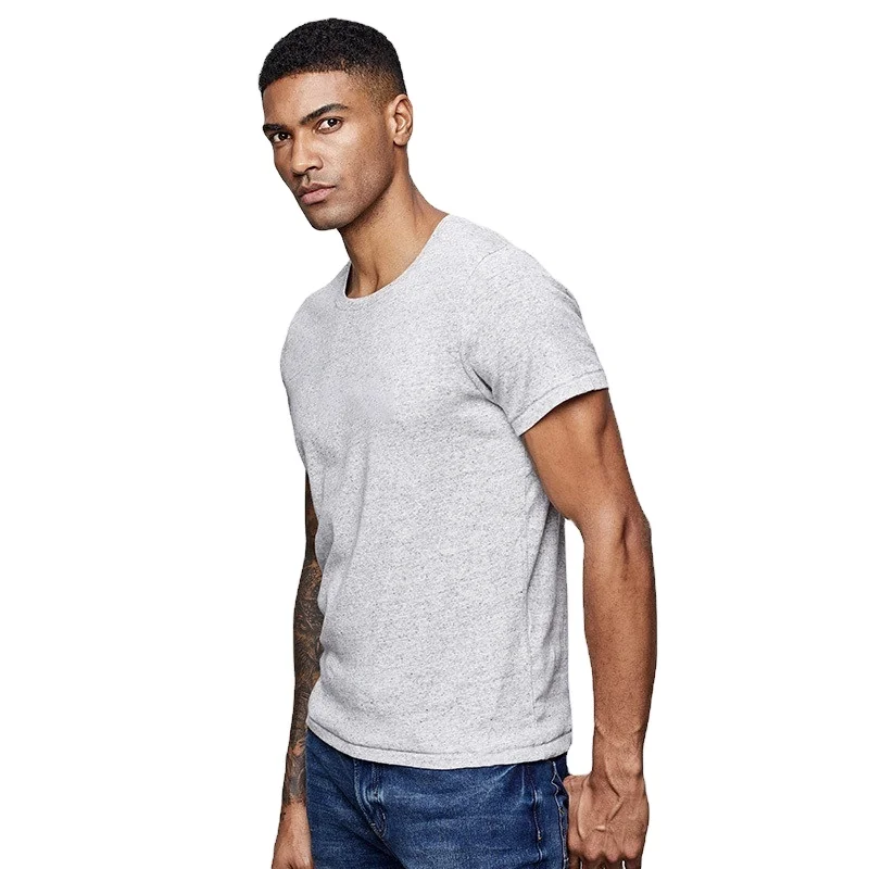 Customized logo plain t shirts wholesale grey fitness t shirt men