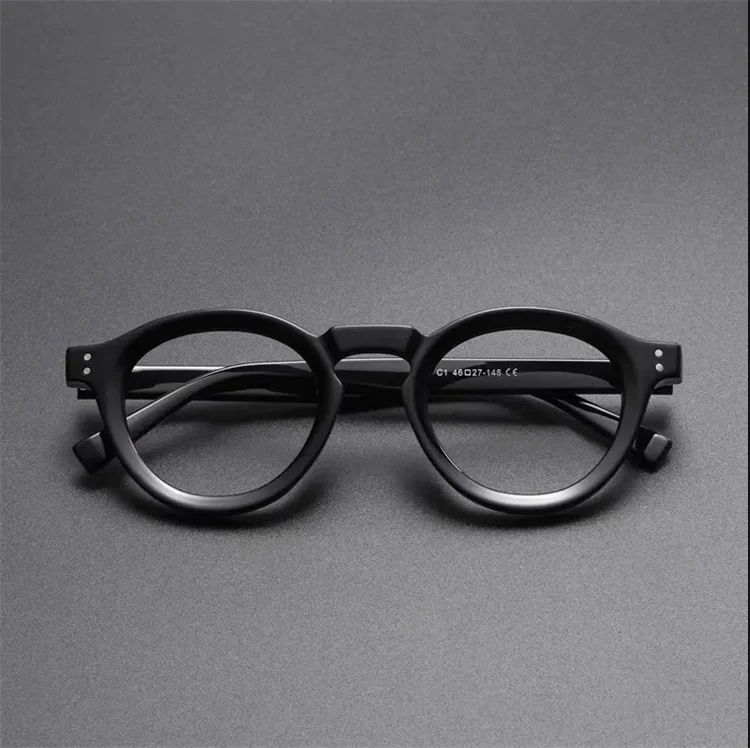 Wholesale Fashion Custom Logo Retro Oval Eyewear Women High Quality Computer Eyeglasses Frames round Frame Optical Glasses Men