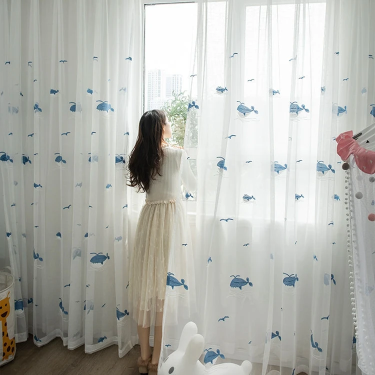 Tulle Living Room Window Curtain, Kitchen Bedroom Filament Modern Screen Sheer-Curtains/