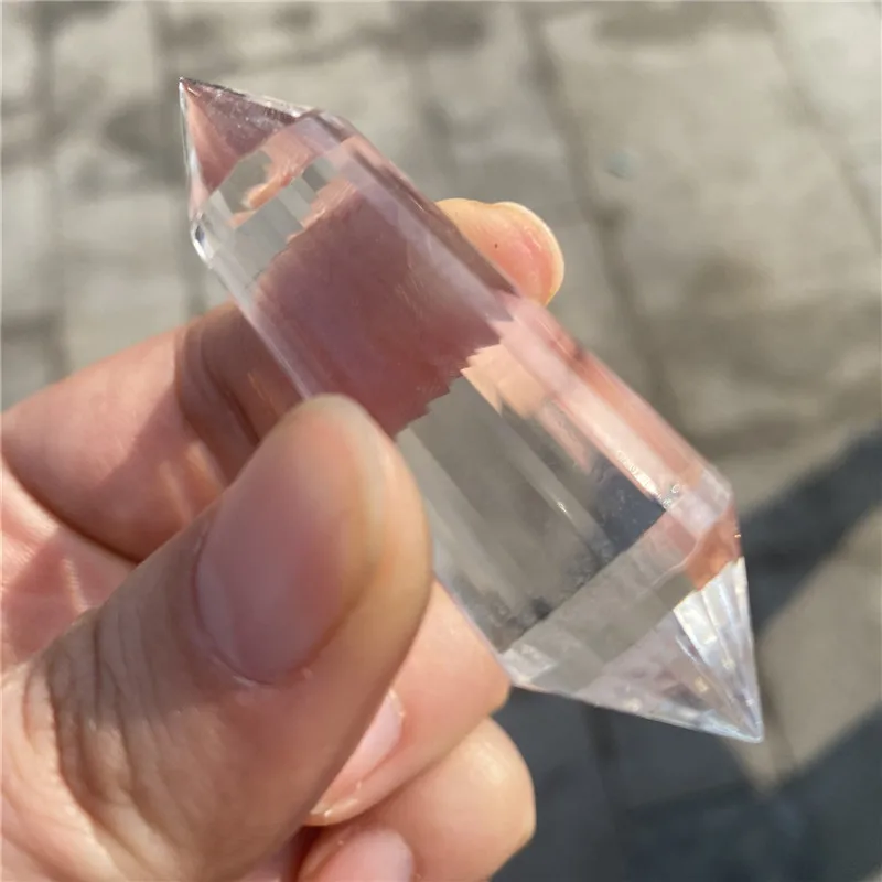 
Wholesale High Quality Healing 24 Faceted Clear Quartz Double Point White Crystal Wand For Decoration 