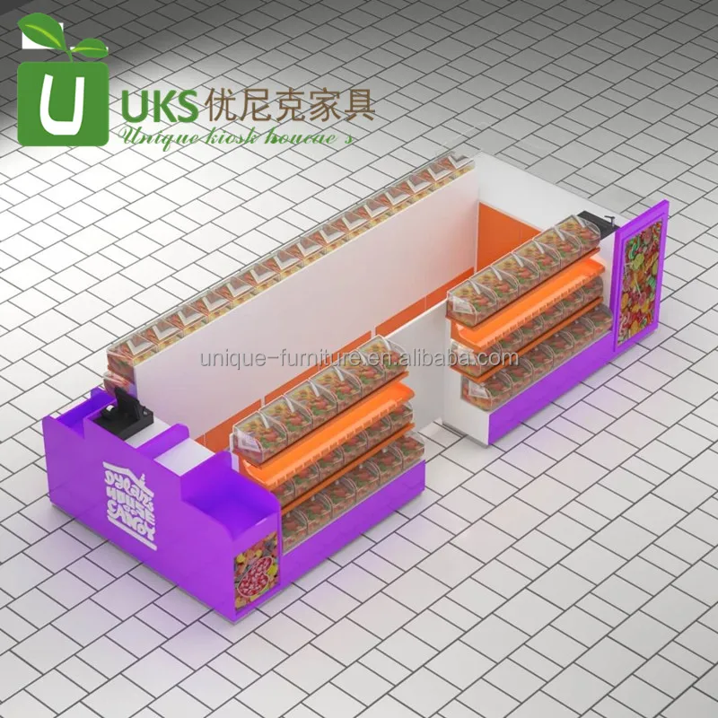 High-Quality Candy Kiosk - Sweet Snacks Mall Stand  Nice-Looking and Functional Chocolate Showcase for Mall Sale