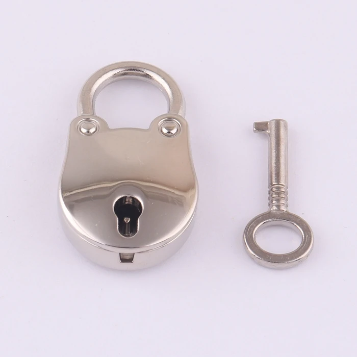 high quality silver color bear shape metal handbag decorative mini padlock with key small bag padlock
