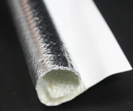 JDD Aluminium heat reflect Fiberglass Braided Self-closing Cable Management Sleeve for fuel car