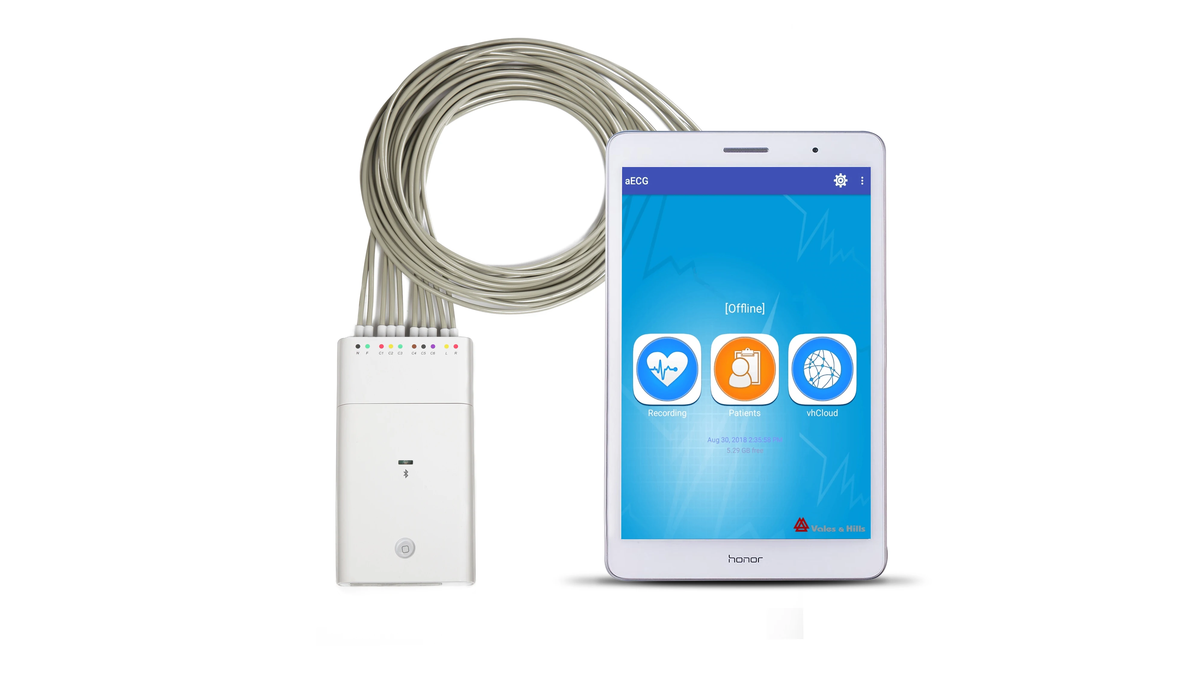Vale & Hills iCV200 беспроводной карманный 12 kanal Монитор Сердца Портативный ekg android
