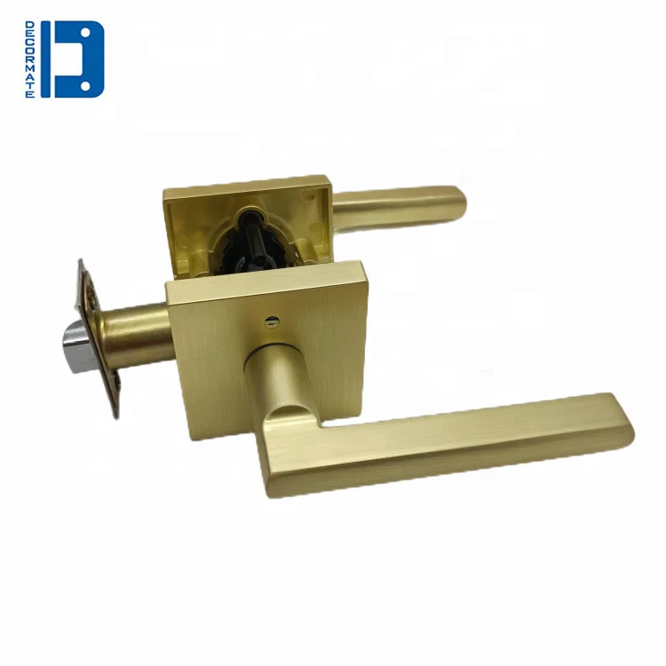 Heavy Duty Privacy Bedroom Tubular Gold Sliver Matt Black Lever Handle Square Bathroom Handle Door Lock set