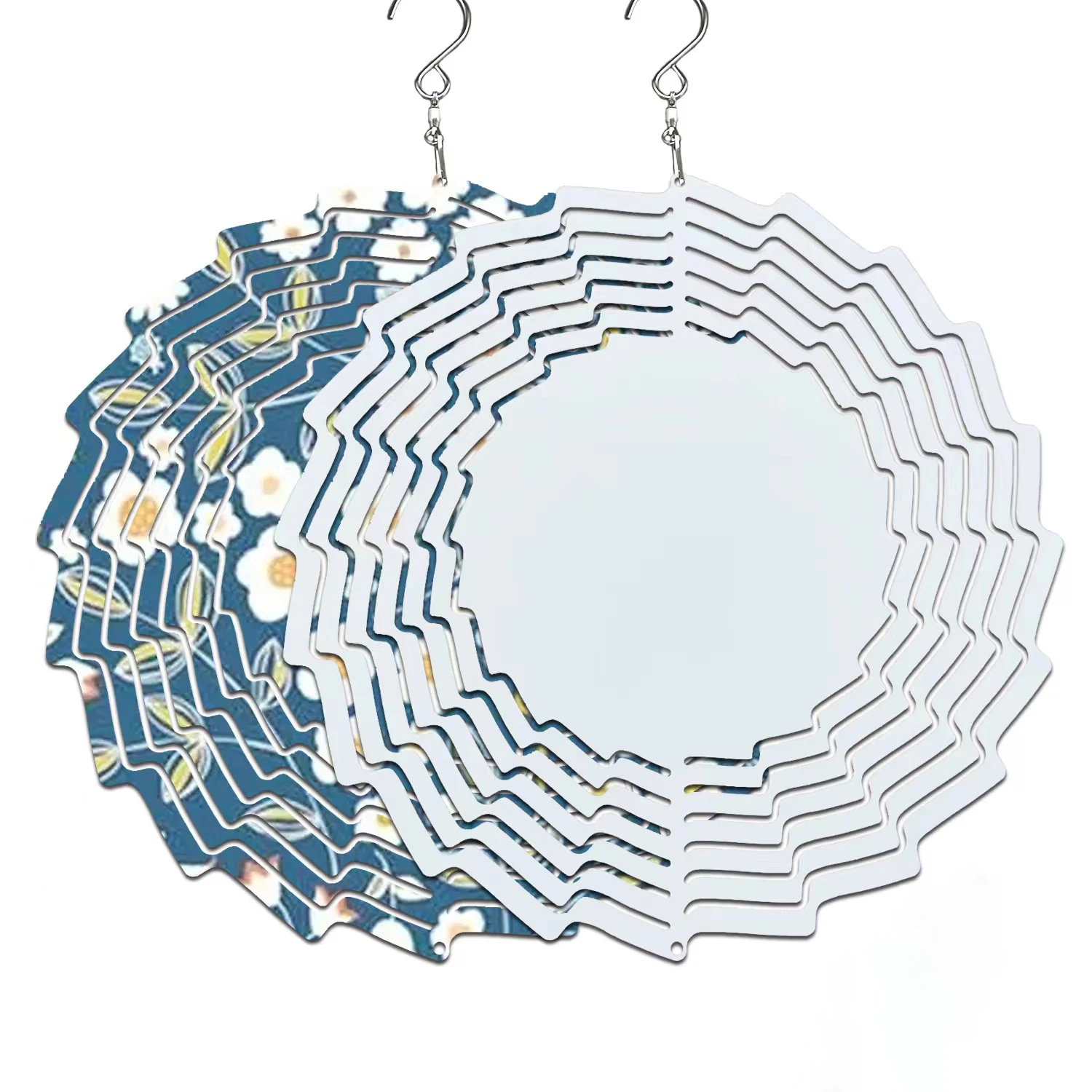 10 inch Sublimation wind spinners Double sided blank white aluminum wind spinner