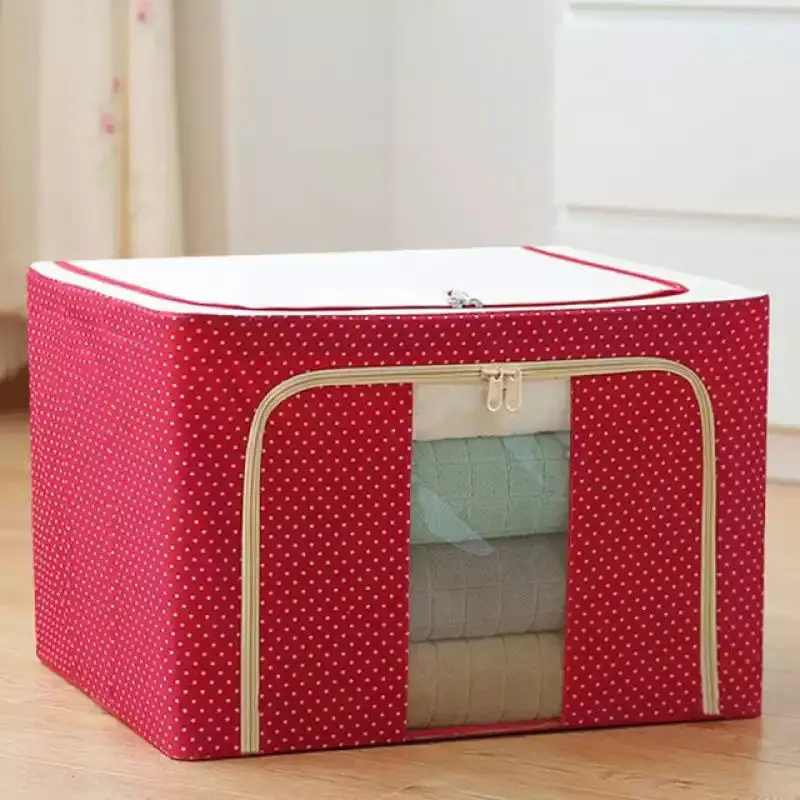 Factory wholesale 24L steel frame storage box Oxford cloth quilt storage bag foldable clothing storage box