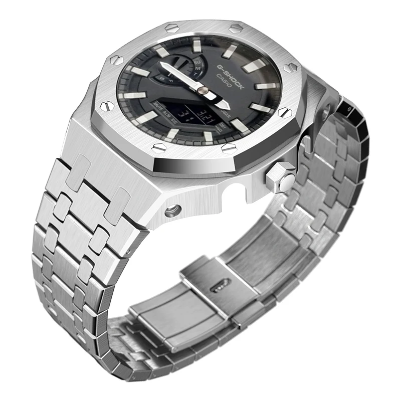 Модифицированный Корпус для часов Ga2100 с металлическим ремешком корпус Ap Bezel 316L из нержавеющей стали Casio Gshock