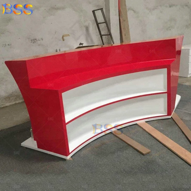 Ship Night Club Bar Counter Price Modern Style Contemporary Quality Red Boat Shape Marble Wood Small Night Club Counter Bar
