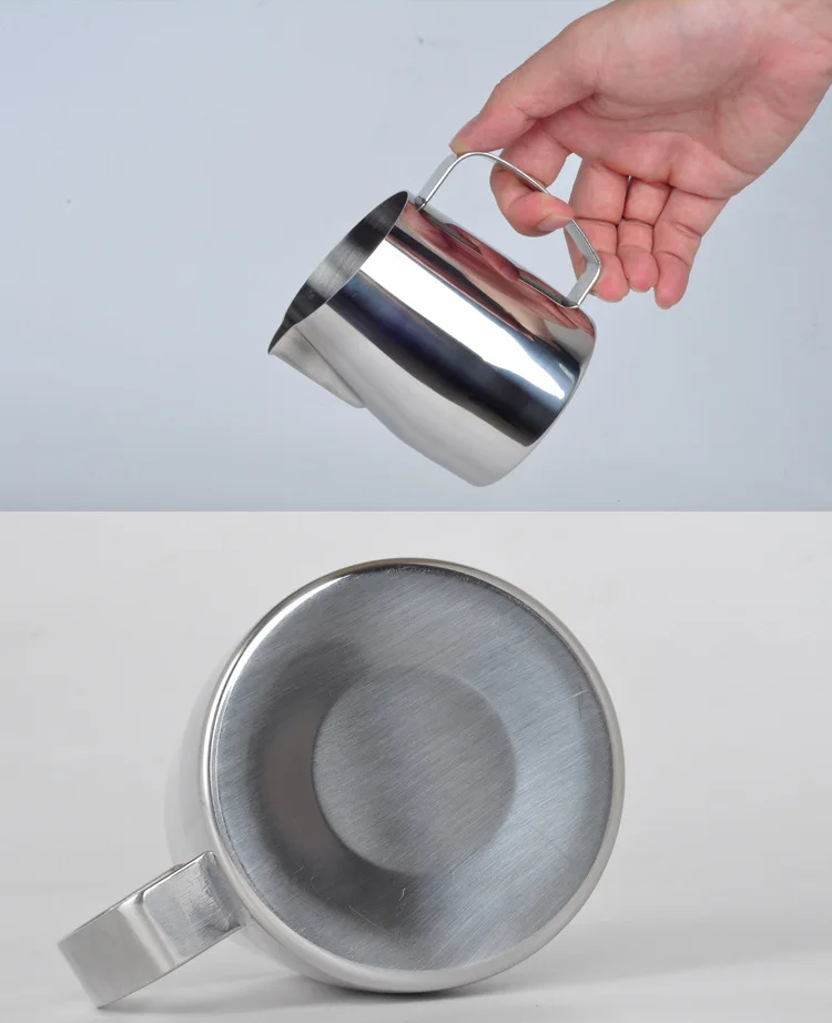 Bevel Stainless Steel Latte Cup Thickened 350ml Tip Milk Pitcher Milk Jar Fancy Milk Cup Coffee Tools